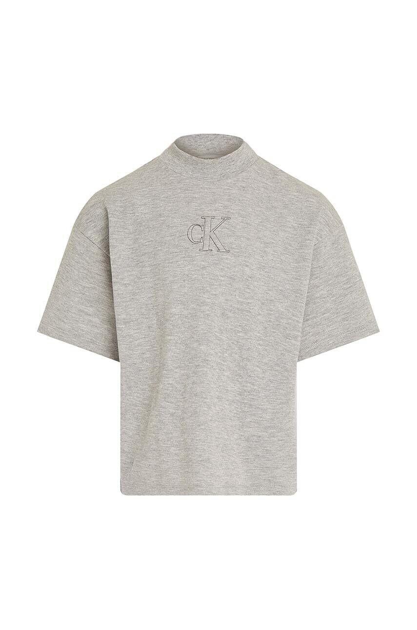

Детская хлопковая футболка Calvin Klein Jeans, серый