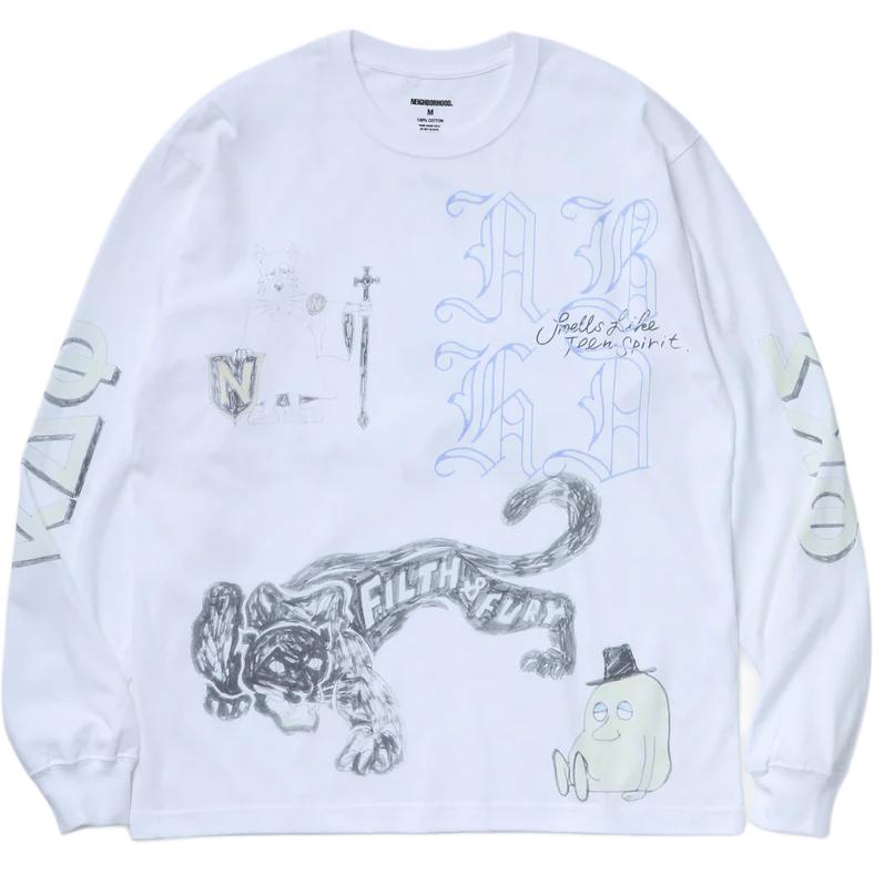 

Футболка с длинным рукавом и принтом NEIGHBORHOOD, белый