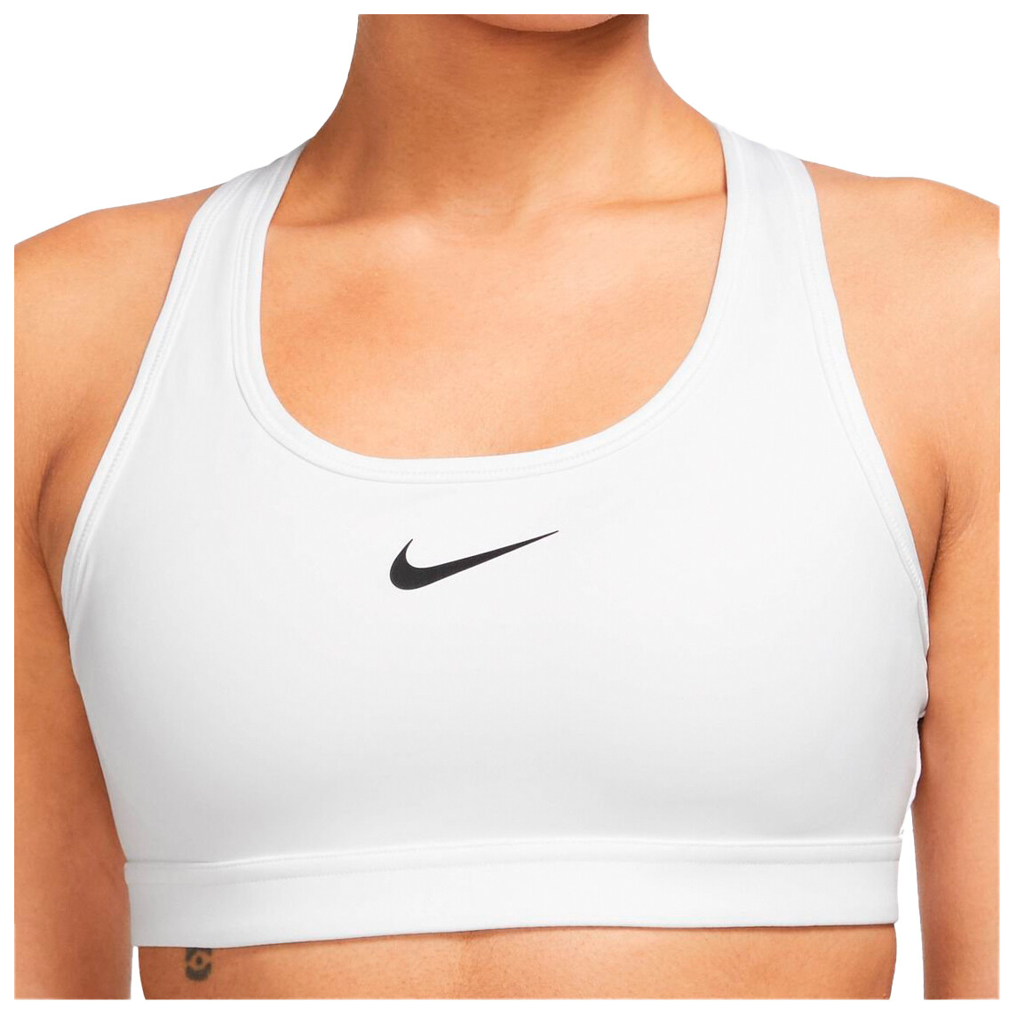 

Спортивный бюстгальтер Nike Women's Dri Fit Swoosh Medium Support Bra, цвет White/Stone Mauve/Black