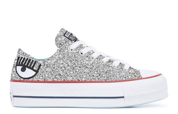Кроссовки chiara ferragni x chuck taylor all star lift ox 'silver red' Converse, серебряный — фото 2