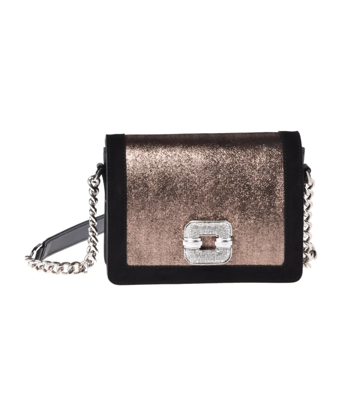 

Металлическая замшевая сумка через плечо Baldinini, желтый