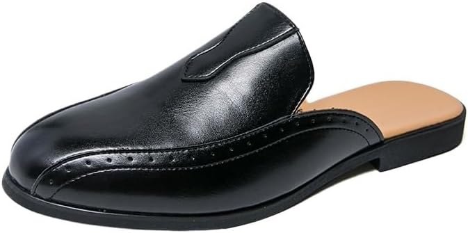 

Мужские кожаные лоферы, деловые сабо без задника, удобные, дышащие, стильные, офисные сандалии Zestrelax, черный