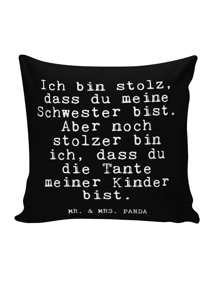 

Подушка Mr & Mrs Panda 40x40 Ich bin stolz dass, черный