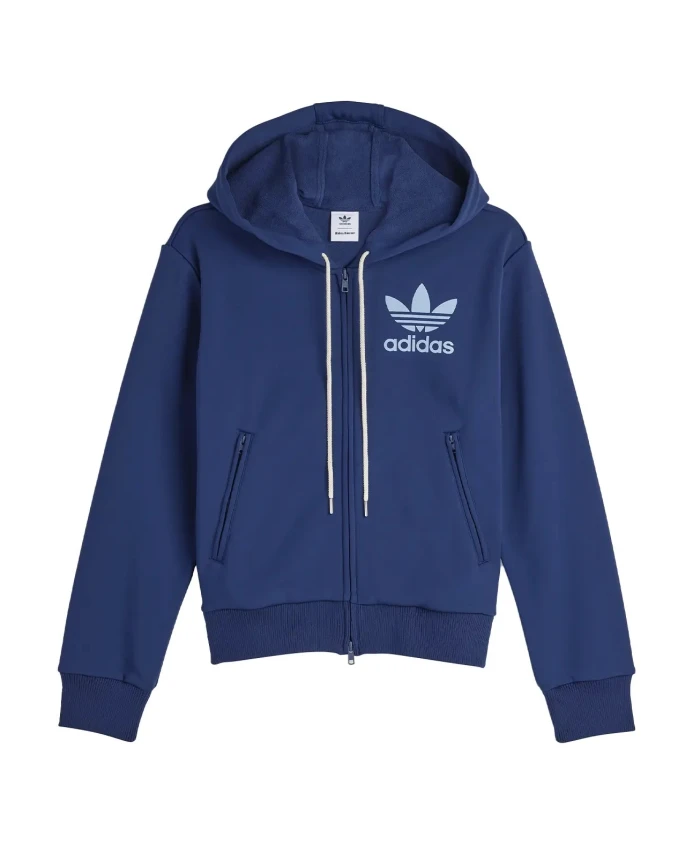 

Спортивная толстовка с капюшоном, университетский стиль, темно-синий, элегантный дизайн. Adidas, синий