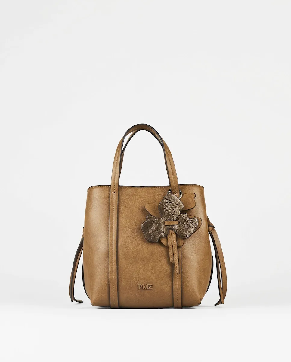 

Сумка ручной работы с эффектом кожи и деталью в виде трилистника Pacomartinez, коричневый