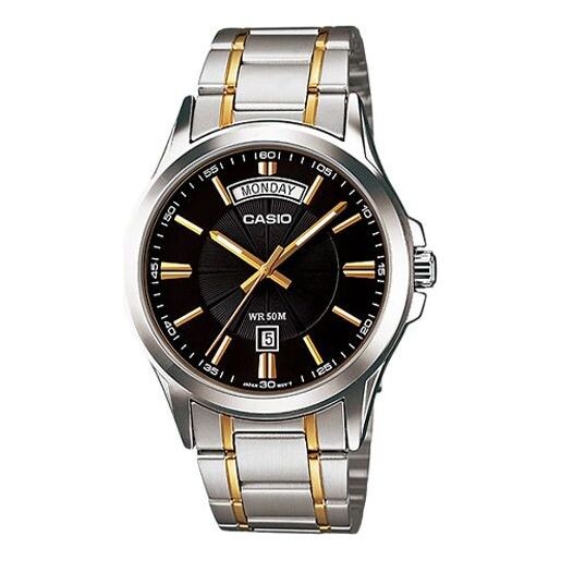 

Часы CASIO Quartz Waterproof Unisex Mens SilverBlack Analog, черный