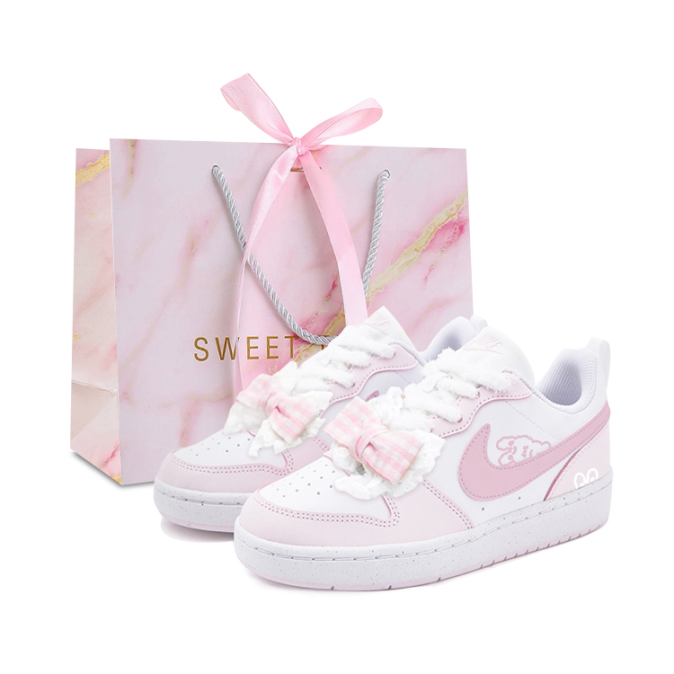 

Nike Детские кроссовки для скейтбординга Court Borough Low, износостойкие, розовые, для подростков
