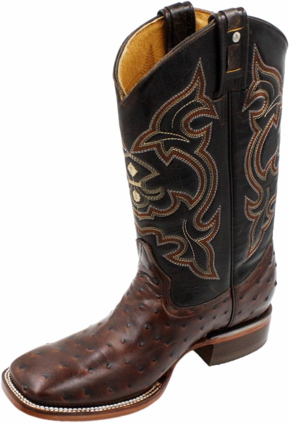 

Ковбойские сапоги Dona Michi Men из натуральной коровьей кожи с квадратным носком и тиснением под страуса, коричневый