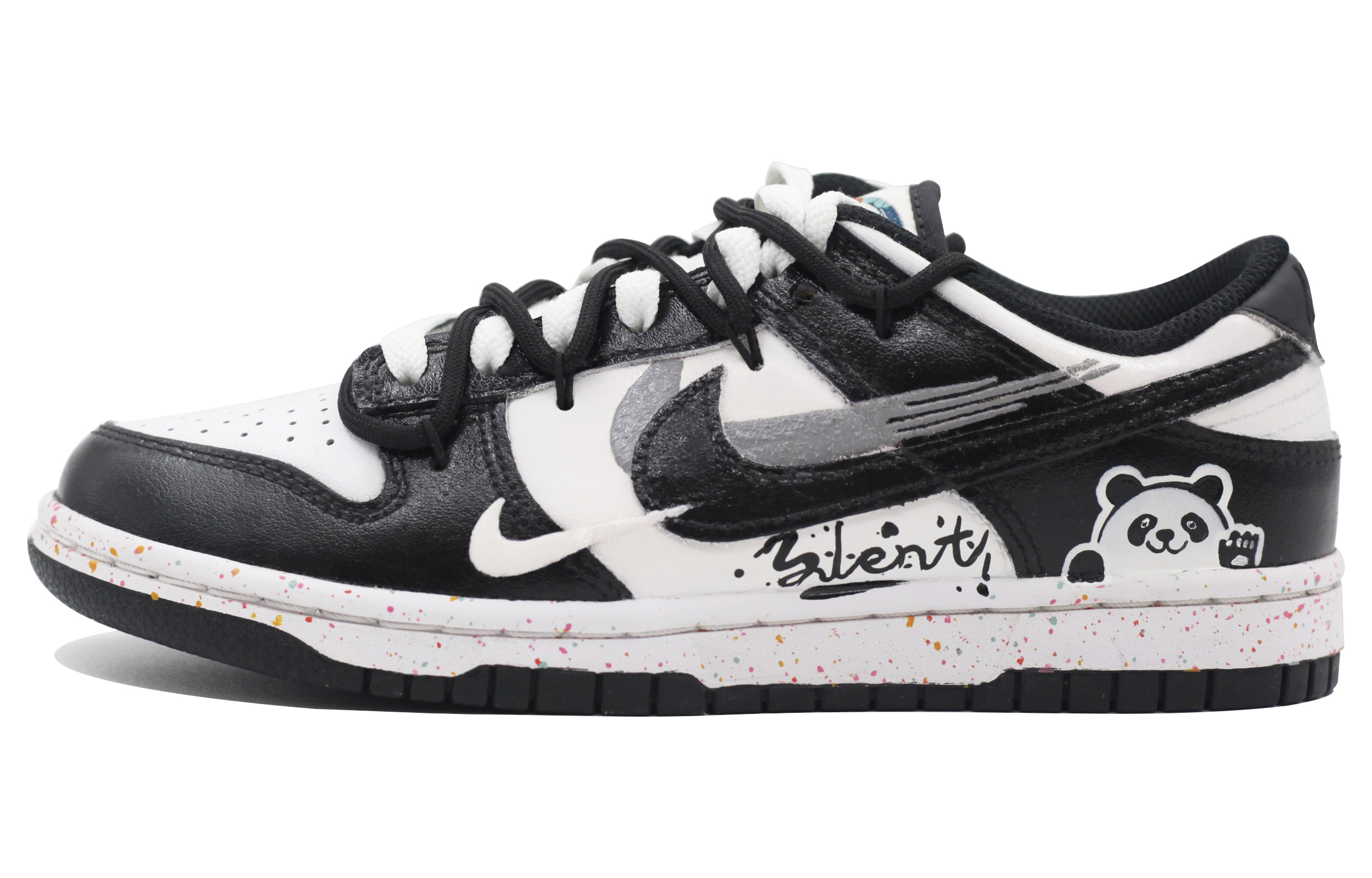 

Кроссовки Nike Dunk Skateboard Shoes Women's Low-Top Black White, Черный, Кроссовки Nike Dunk Skateboard Shoes Women's Low-Top Black White