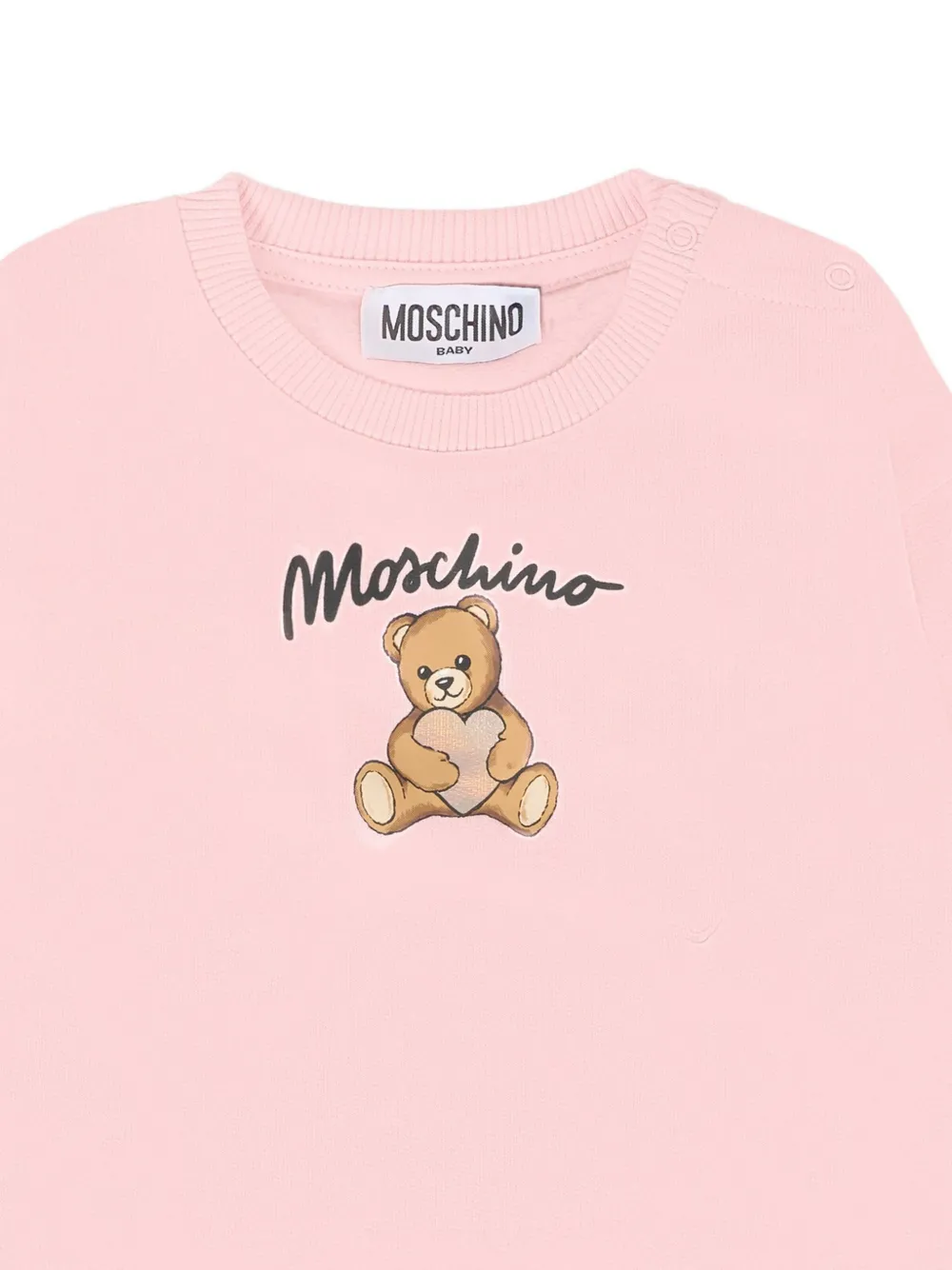 Толстовка с круглым вырезом и принтом Moschino Kids, розовый — фото 3