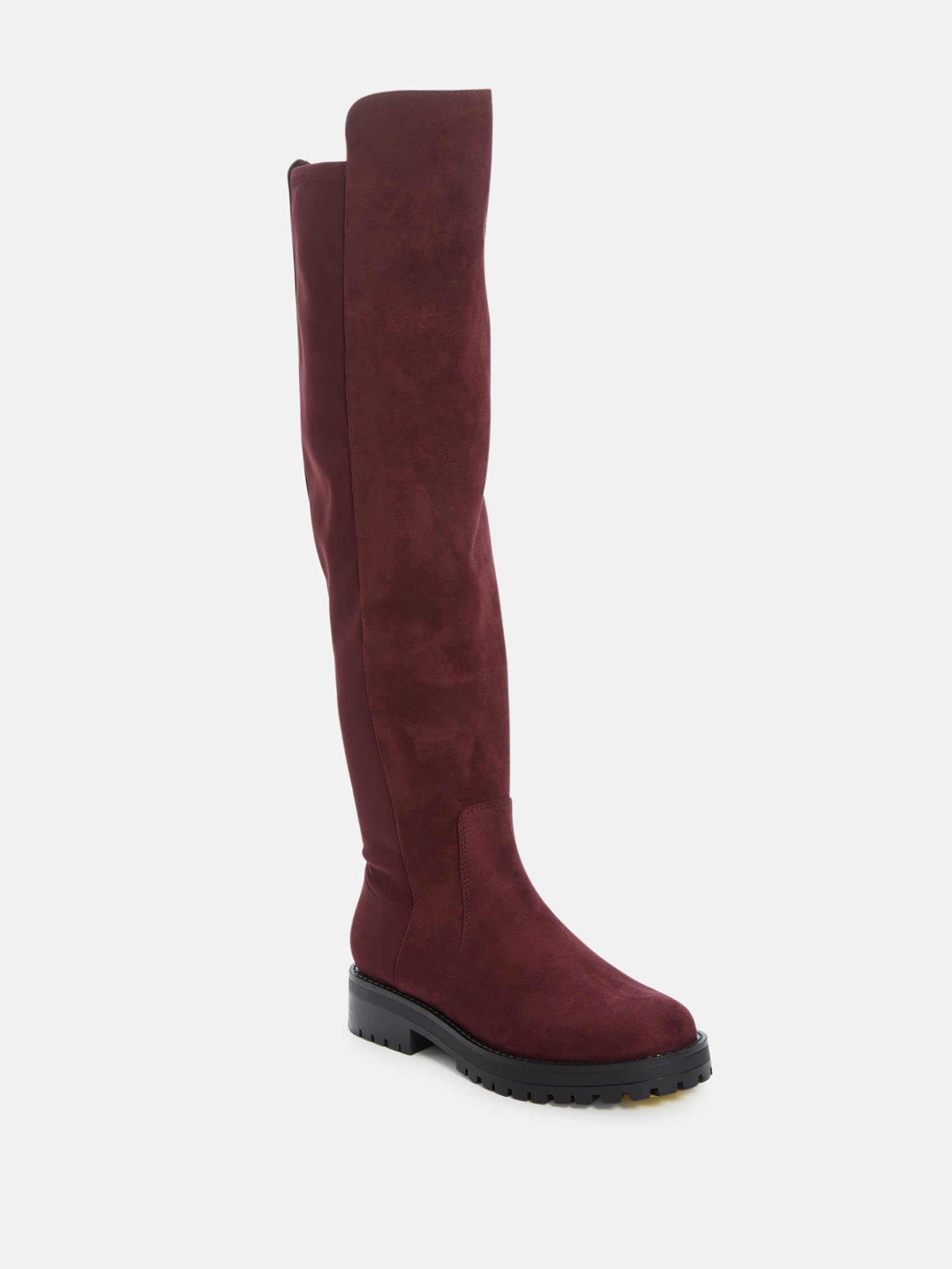 Сапоги для верховой езды с трикотажными панелями Analin Guess Factory, цвет wine