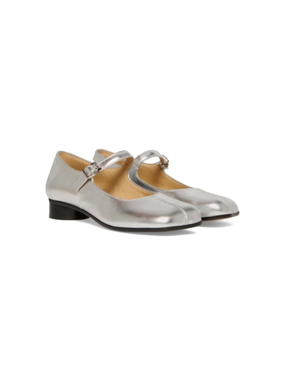 

MM6 Maison Margiela Kids балетки из металлизированной кожи, серебристый