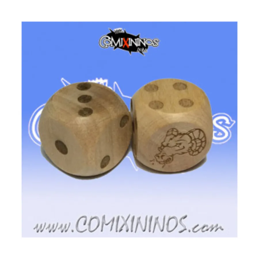 

Набор из 2 кубиков Evil Beastman с шипами, Fantasy Football Miniatures - Wooden Dice (20mm)