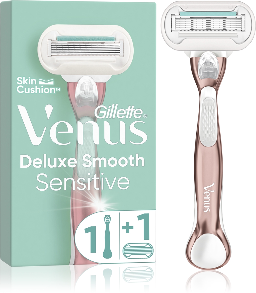 

Бритва Venus extra smooth для чувствительной кожи + сменные головки Gillette, rosegold
