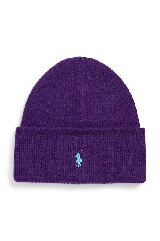 

Шерстяная шапка Polo Ralph Lauren, фиолетовый