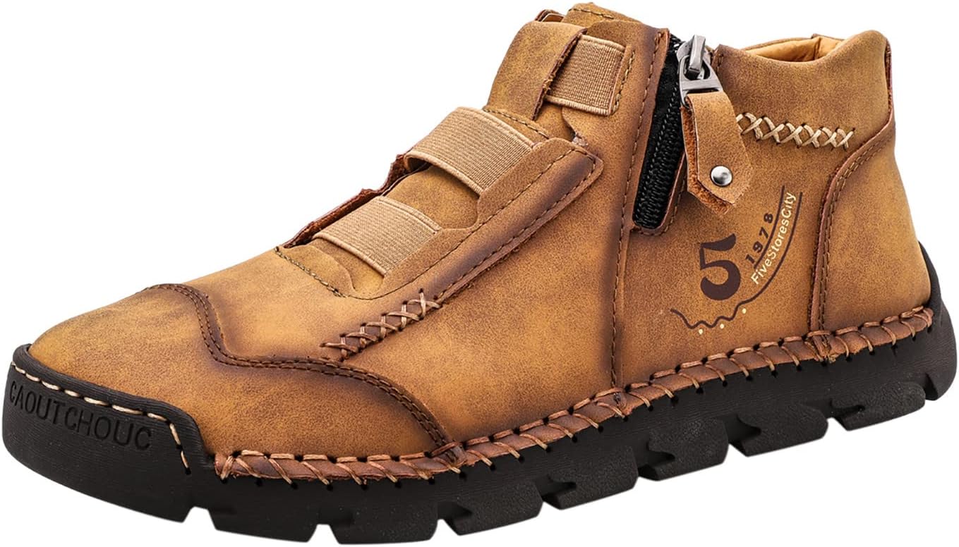 

Мужские черные кожаные туфли, повседневные ботинки на шнуровке до щиколотки, легкие лоферы, кроссовки средней высоты для прогулок Generic