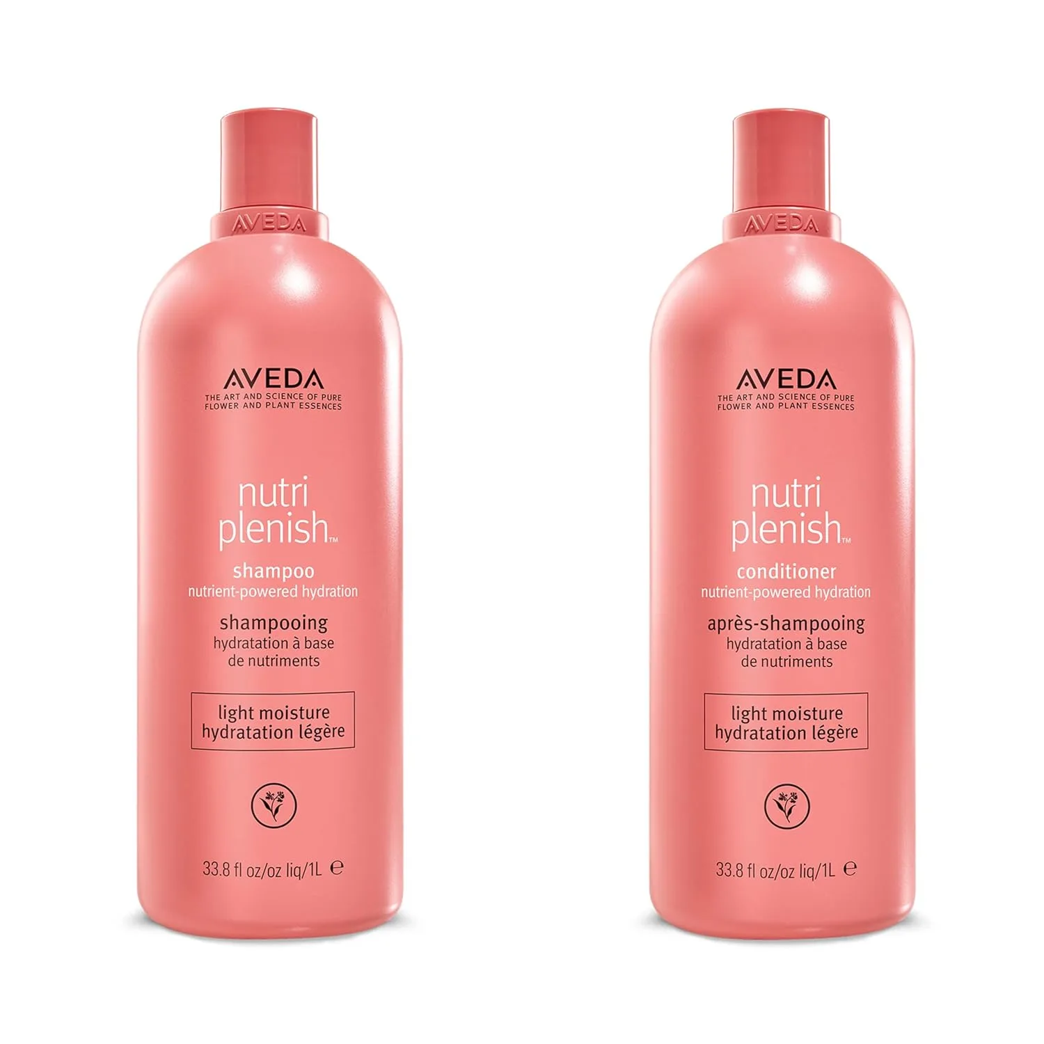 Шампунь и кондиционер Aveda Nutriplenish Light Moisture (двойной набор) | для нормальных и сухих волос | Органическое масло граната, кокосовое масло, масло манго | Объем: 1 литр