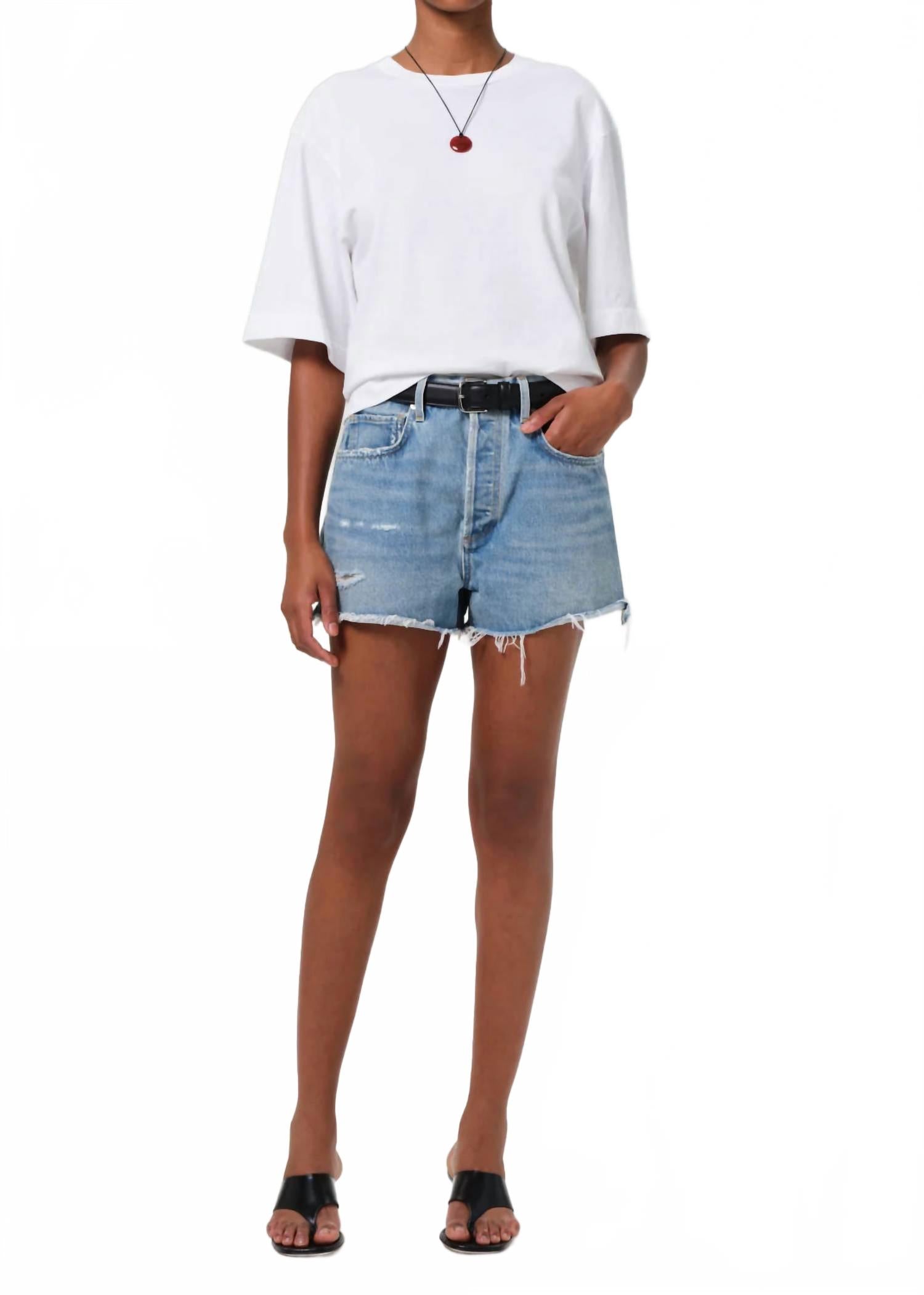 

Марлоу джинсовые шорты с высокой посадкой в синем цвете Citizens of Humanity