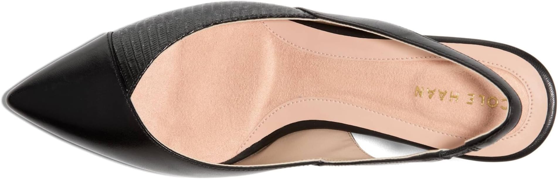 Туфли Cole Haan The Go-To Slingback Pump 65MM, цвет Black Leather/Black Lizard Print Leather — фото 2