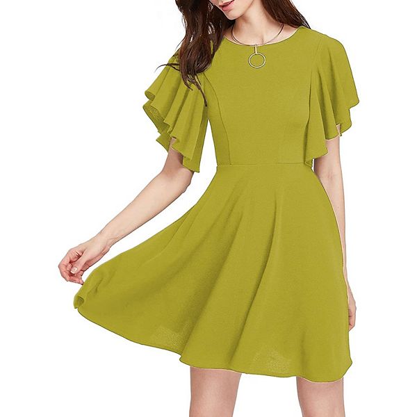 

Женское повседневное платье-трапеция с расклешенными рукавами-крылышками для вечеринки Megaretailer