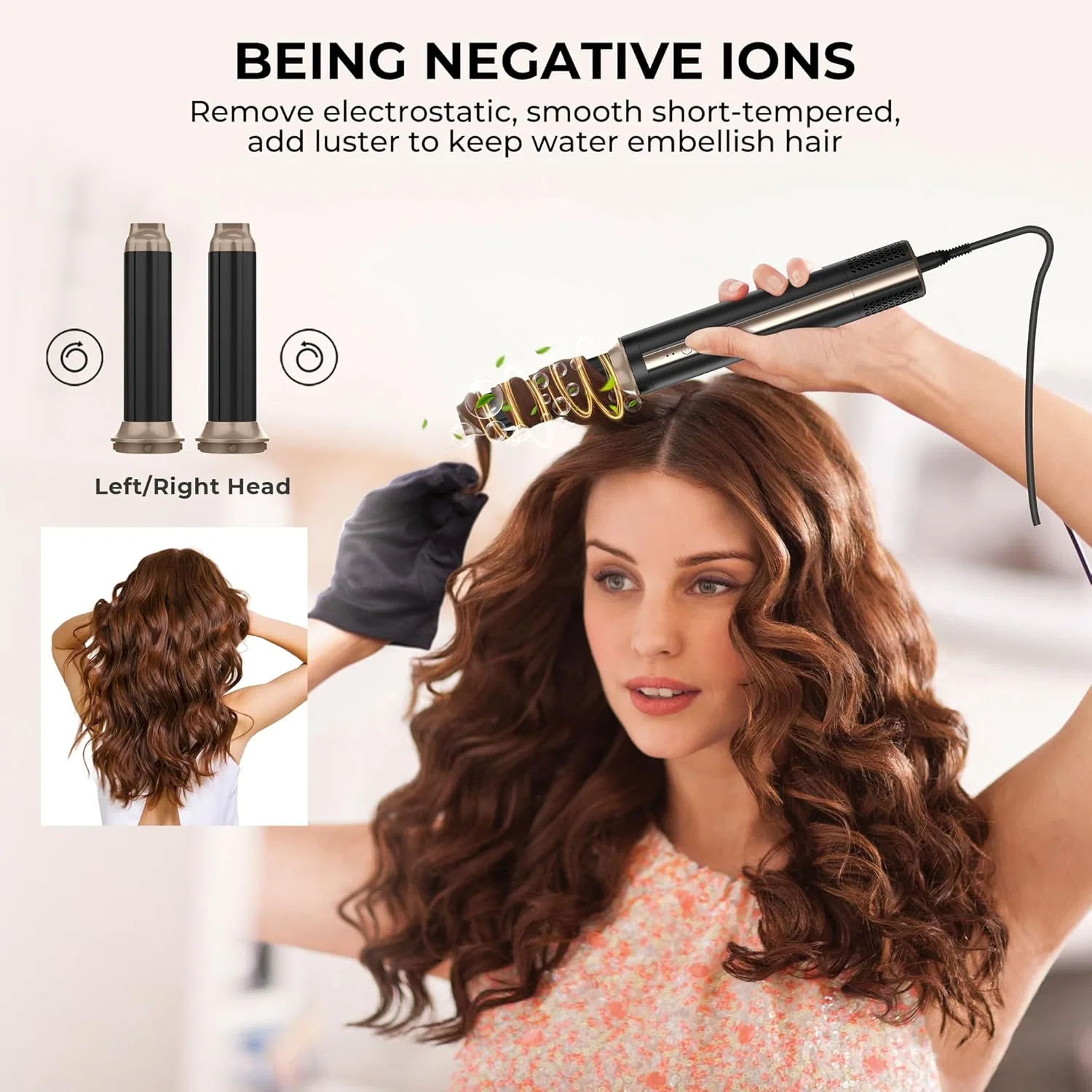 Набор для укладки волос 6-в-1 «Air Styler» мощностью 1400 Вт Ukliss, Black Gold — фото 2