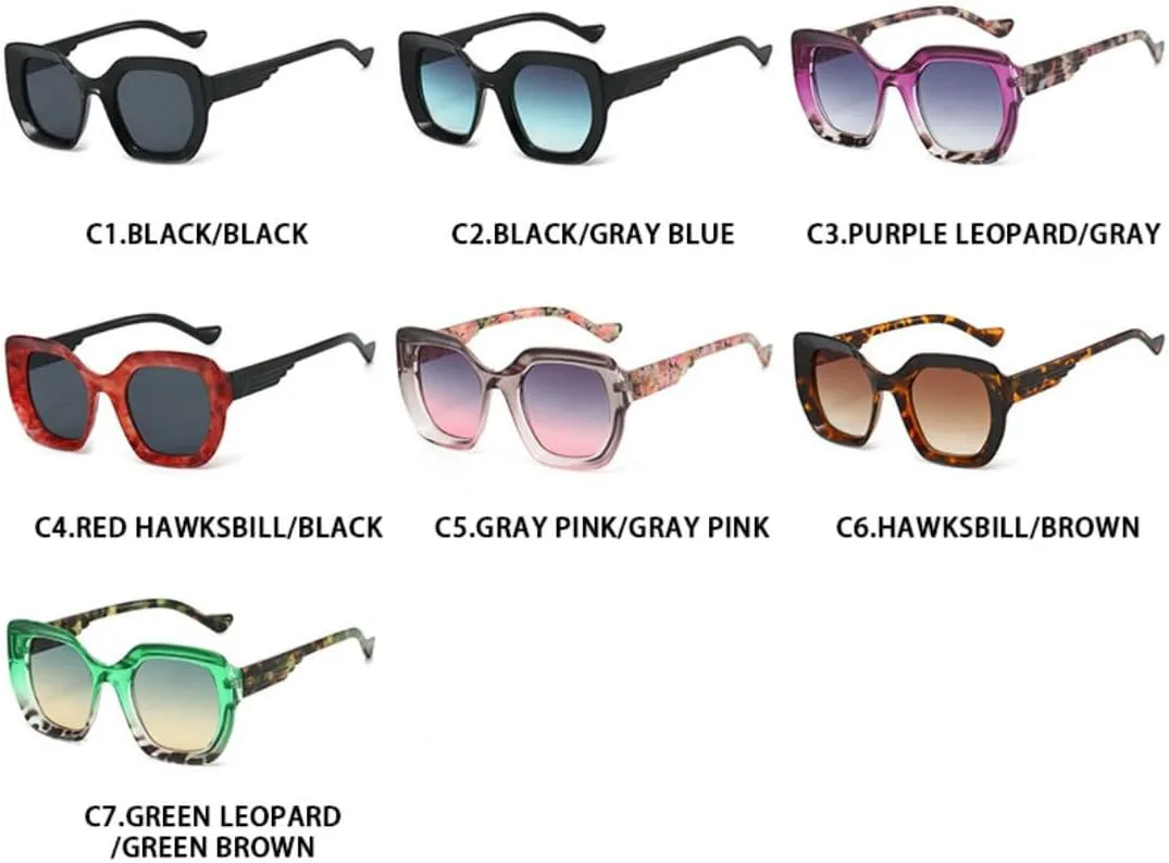 

Ретро солнцезащитные очки с градиентным рисунком под черепаховую панцирь для женщин, роскошная оправа для мужчин, защита от УФ-излучения UV400 TOIPASTN, Grey Pink