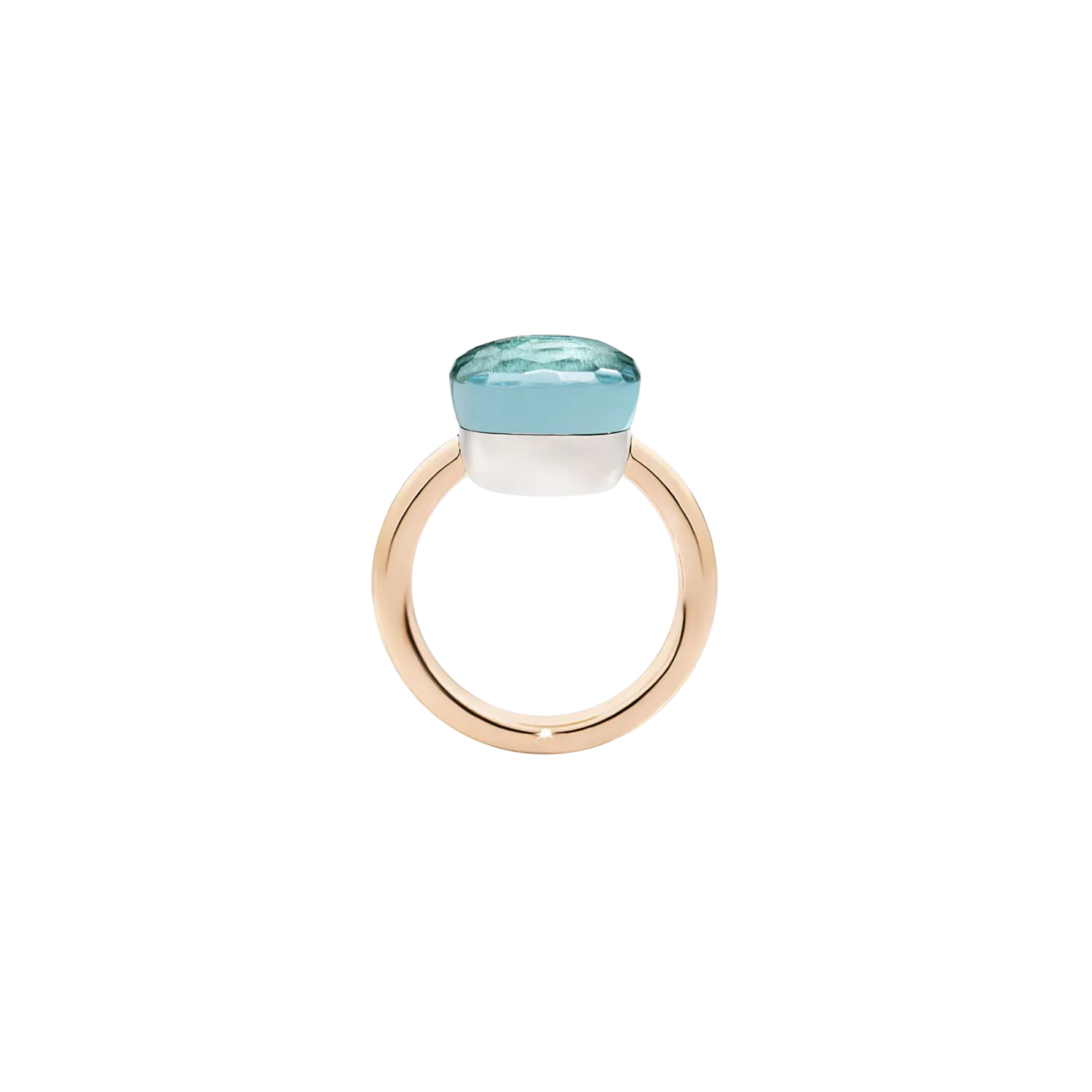 

Кольцо nudo - кольцо из розового золота с кастом из белого золота и ограненным голубым топазом - a.b201/o6/oy POMELLATO