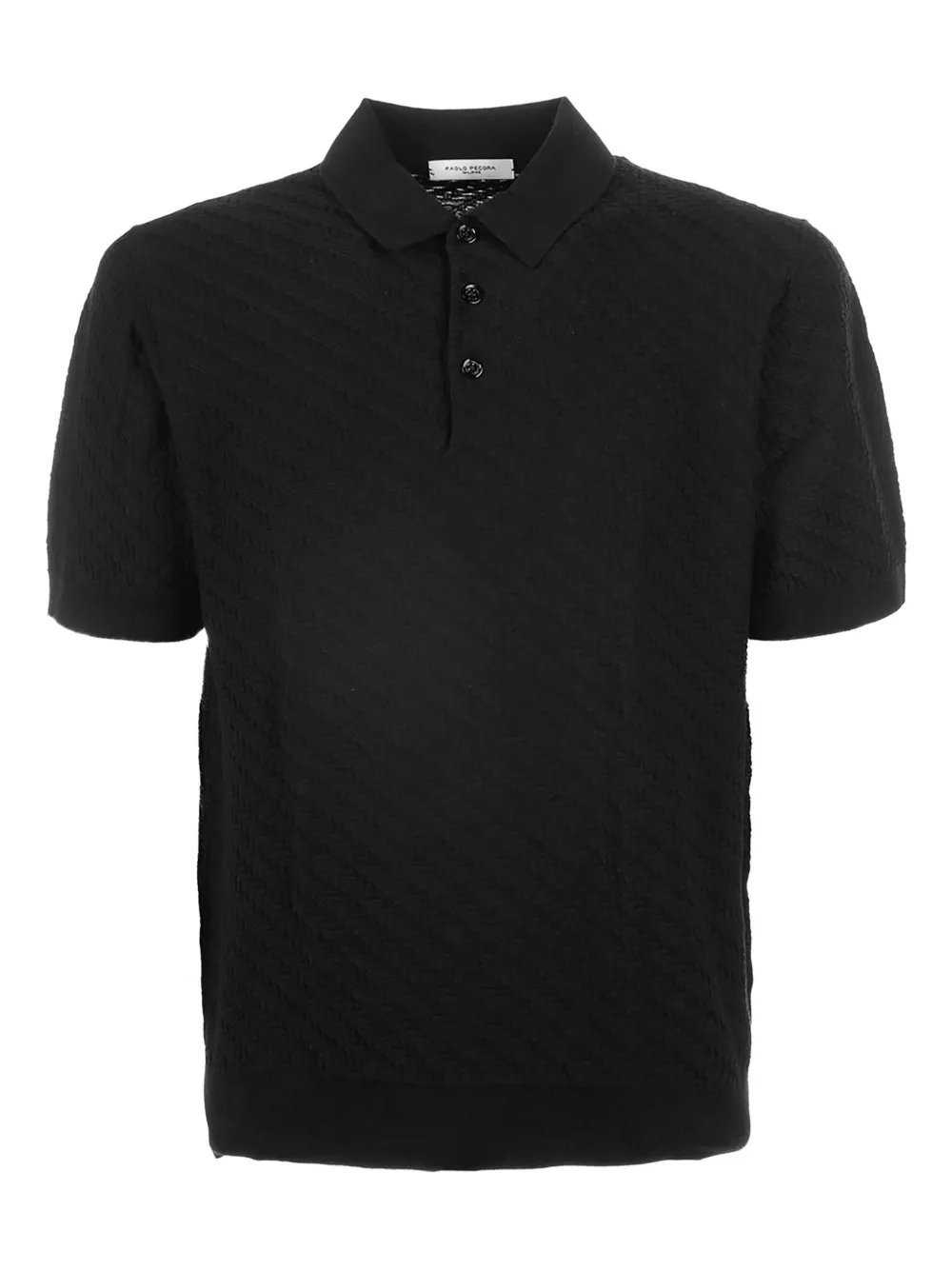 

Текстурированная рубашка-поло Paolo Pecora, черный