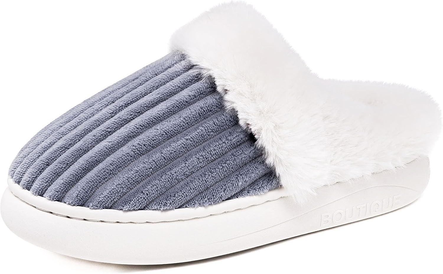 

Тапочки для женщин 2025 года Уютные стильные зимние тапочки с плюшевой внутренней отделкой, толстой подошвой и противоскользящей подошвой Generic, серый