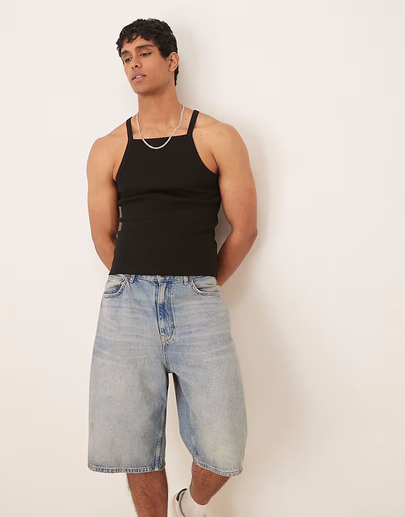 

Майка ASOS DESIGN muscle fit в рубчик черного цвета