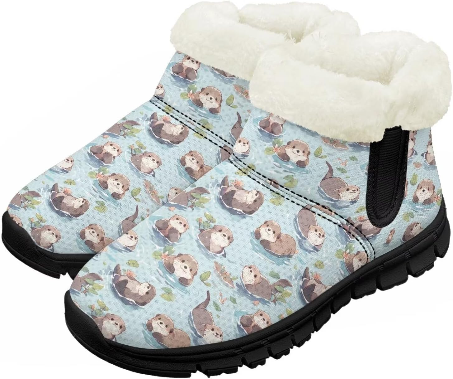 

Детские зимние ботинки для мальчиков и девочек, теплые зимние сапоги с нескользящей подошвой, легкие Chririnla, Cartoon Otter