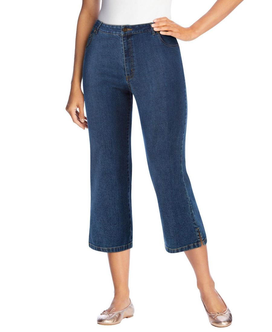 

Женские джинсы-капри Within Stretch Denim с пятью карманами Woman Within, Medium stonewash