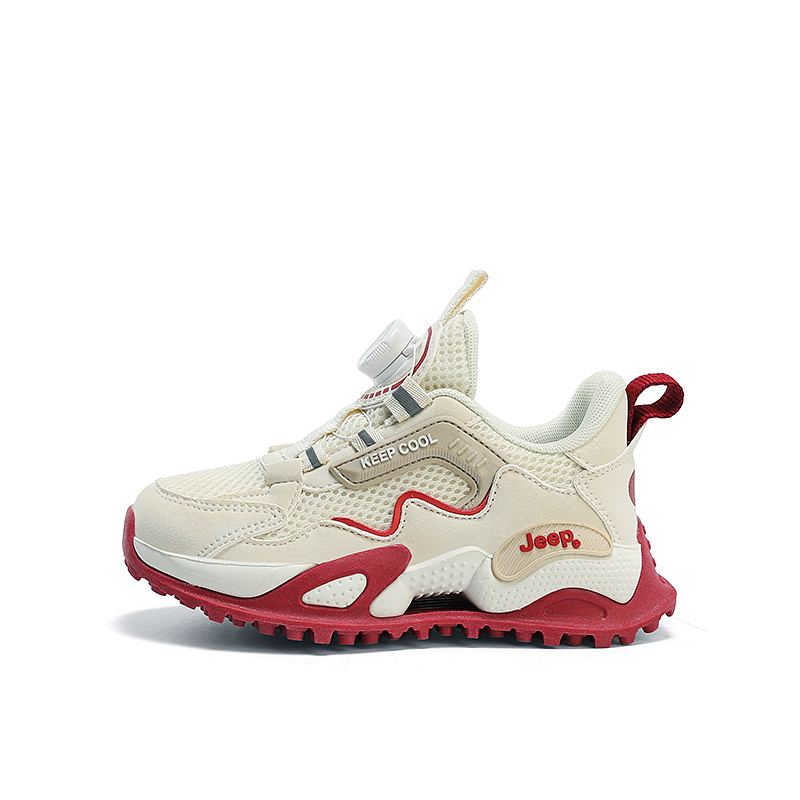 

Детские кроссовки Jeep низкие бежево-бордовые