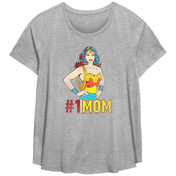 

Футболка с принтом Wonder Woman #1 Mom, зауженная к низу, plus size Licensed Character