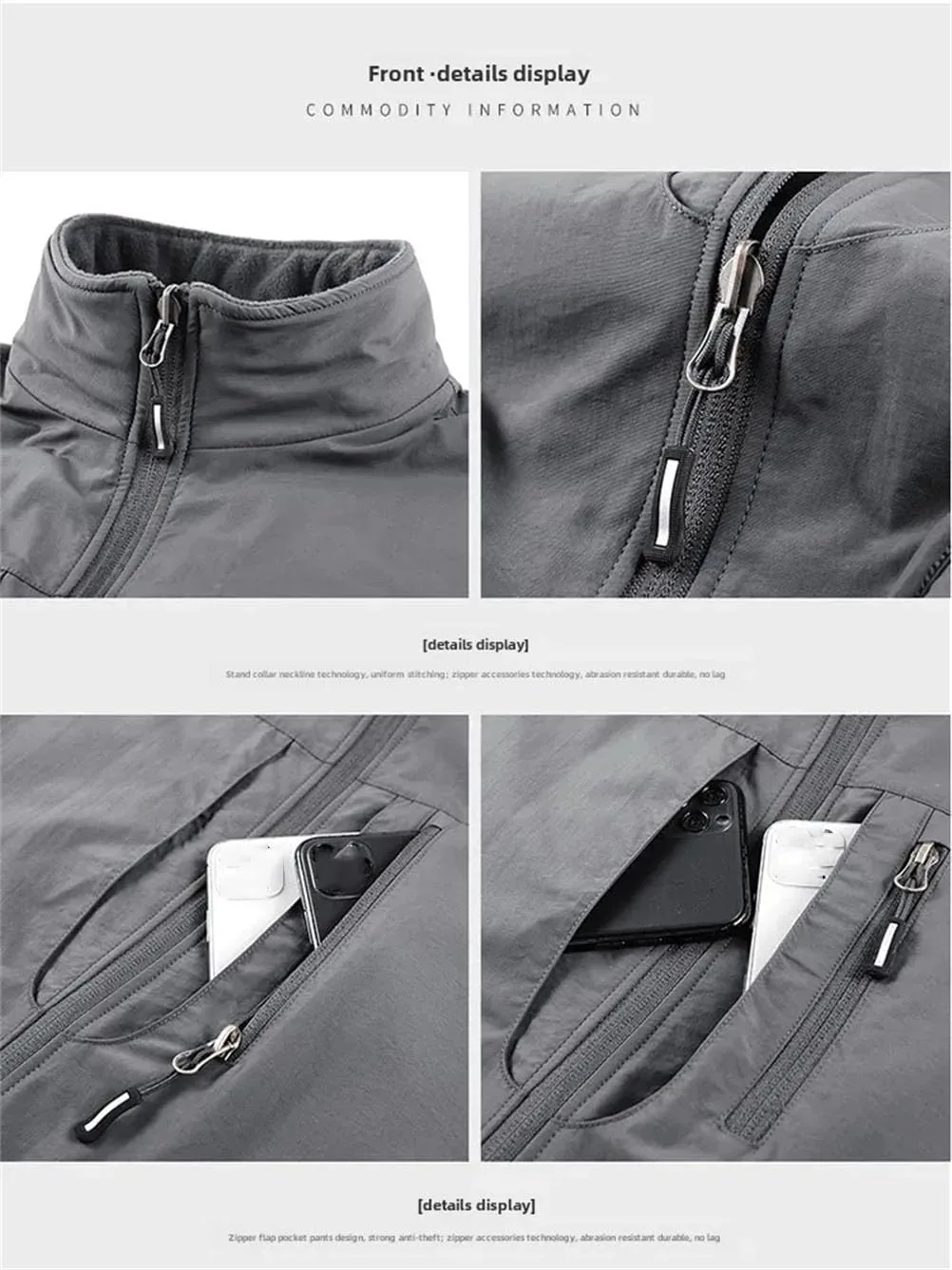 Мужской утепленный жилет Casual Outdoor с двусторонним ношением, отложным воротником и молнией Generic, черный — фото 3