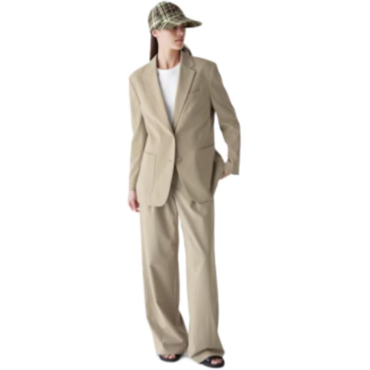 UNIQLO Женский деловой костюм бежевый, Beige — фото 4