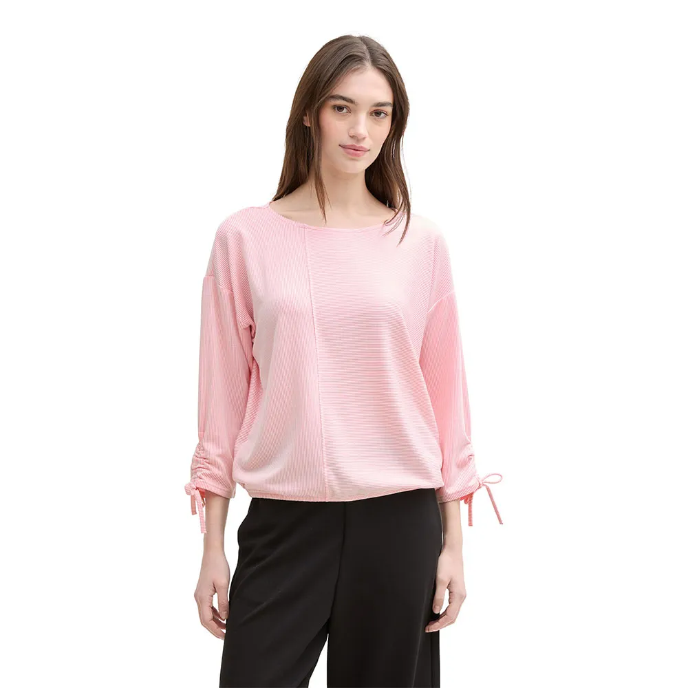 

Футболка Tom Tailor Structured Stripe 3/4 sleeve, розовый