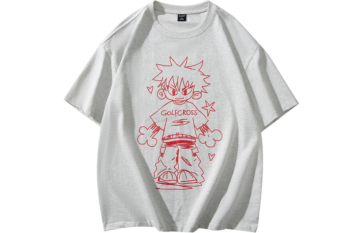 

Футболка Unisex Crew Neck Moderate Straight Fit GOLFCROSS, светло-heather серый