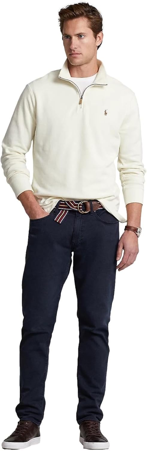 Polo Ralph Lauren мужская флисовая толстовка с длинным рукавом и молнией на четверть, Rl Parchment Cream — фото 3