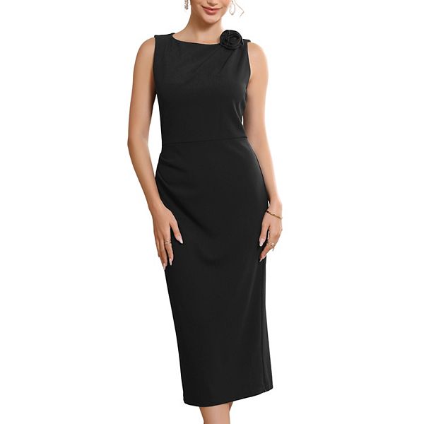 

Женское вечернее платье миди с рукавами-фонариками и плиссировкой Inspire Chic