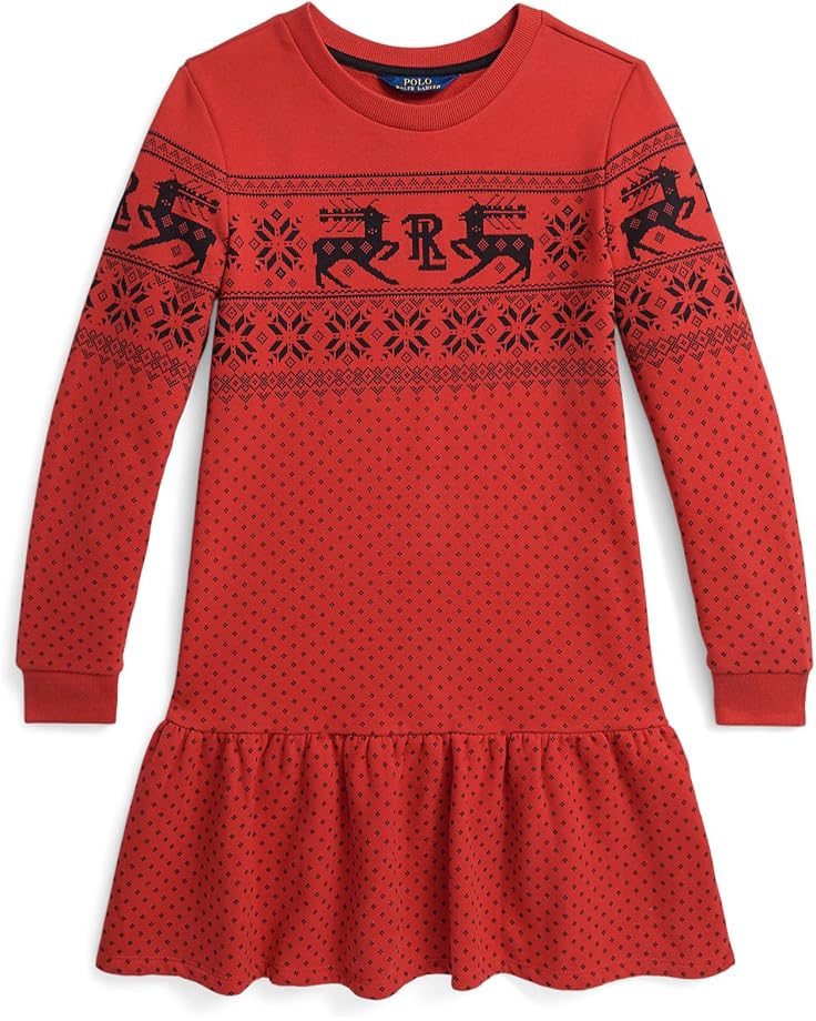 

Платье Polo Ralph Lauren Kids Fair Isle Fleece Dress, цвет Cortina Deer Panel