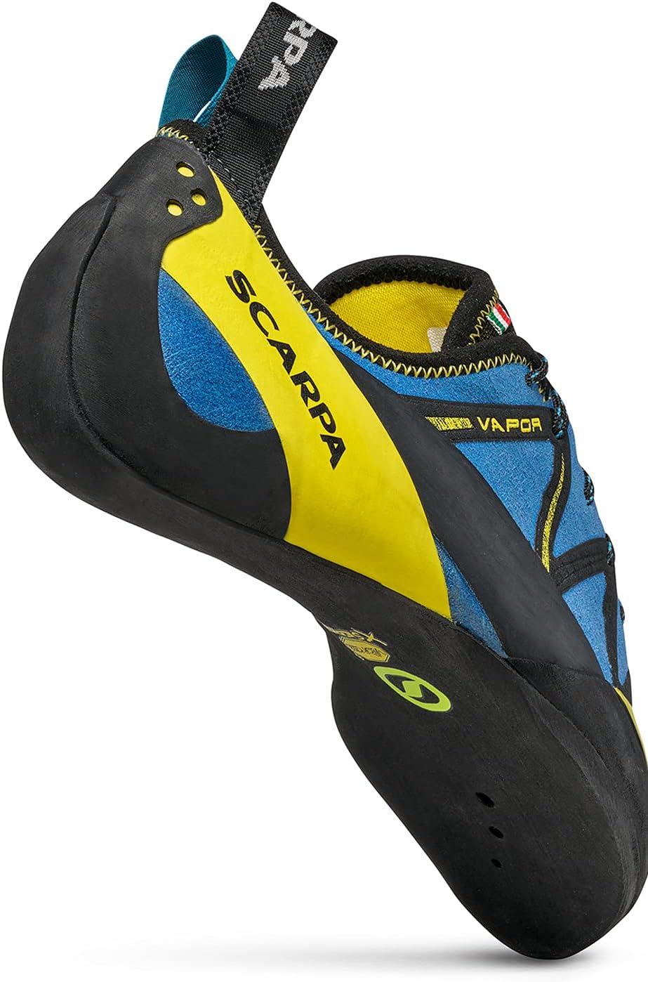 Мужские скальные туфли SCARPA Vapor Lace для спортивного скалолазания и боулдеринга, синий/желтый — фото 3