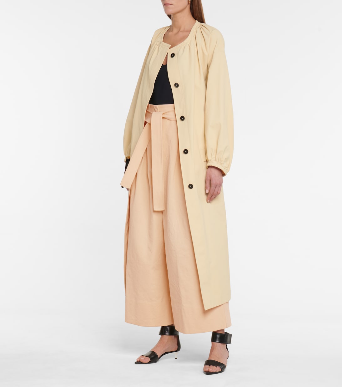 Широкие брюки из хлопка с поясом Jil Sander, Medium Beige — фото 2