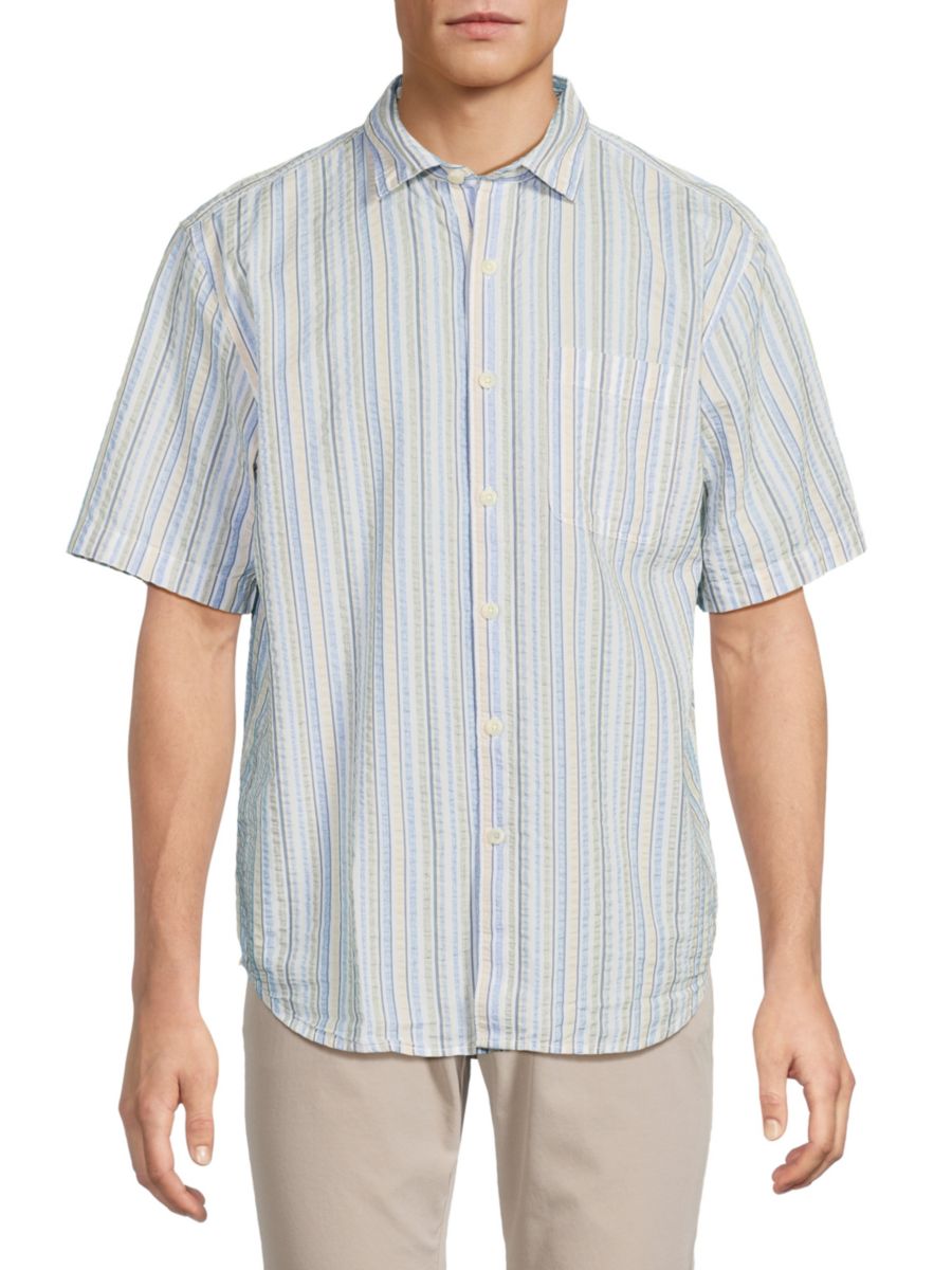 

Полосатая хлопковая рубашка Lucca Tommy Bahama, цвет Cabo Blue