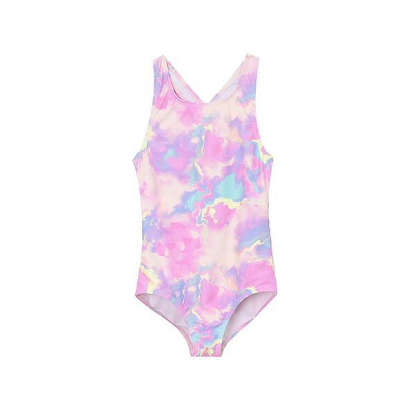 

Детский купальник для девочек 2-16 лет chlorine resistant Lands' End, Pink Marble