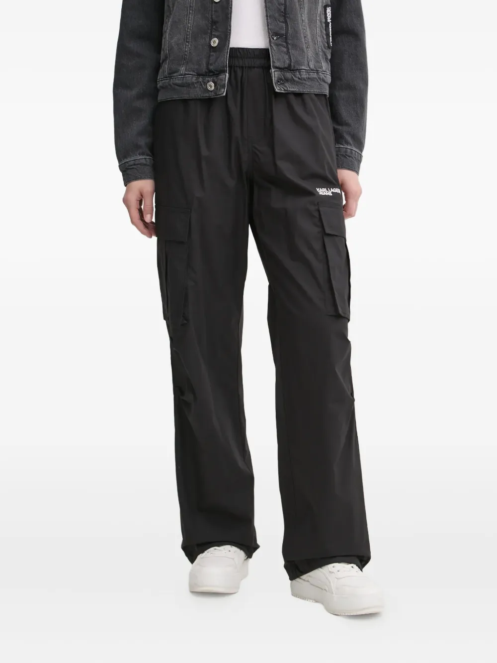 

Карго-брюки с вышитым логотипом Karl Lagerfeld Jeans, черный