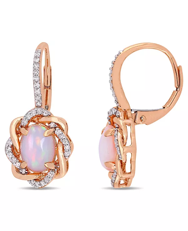 

Серьги-Гало с синим опалом (1,5 карата tw) и бриллиантами (1/4 карата tw) из 10-каратного розового золота Macy'S, opal