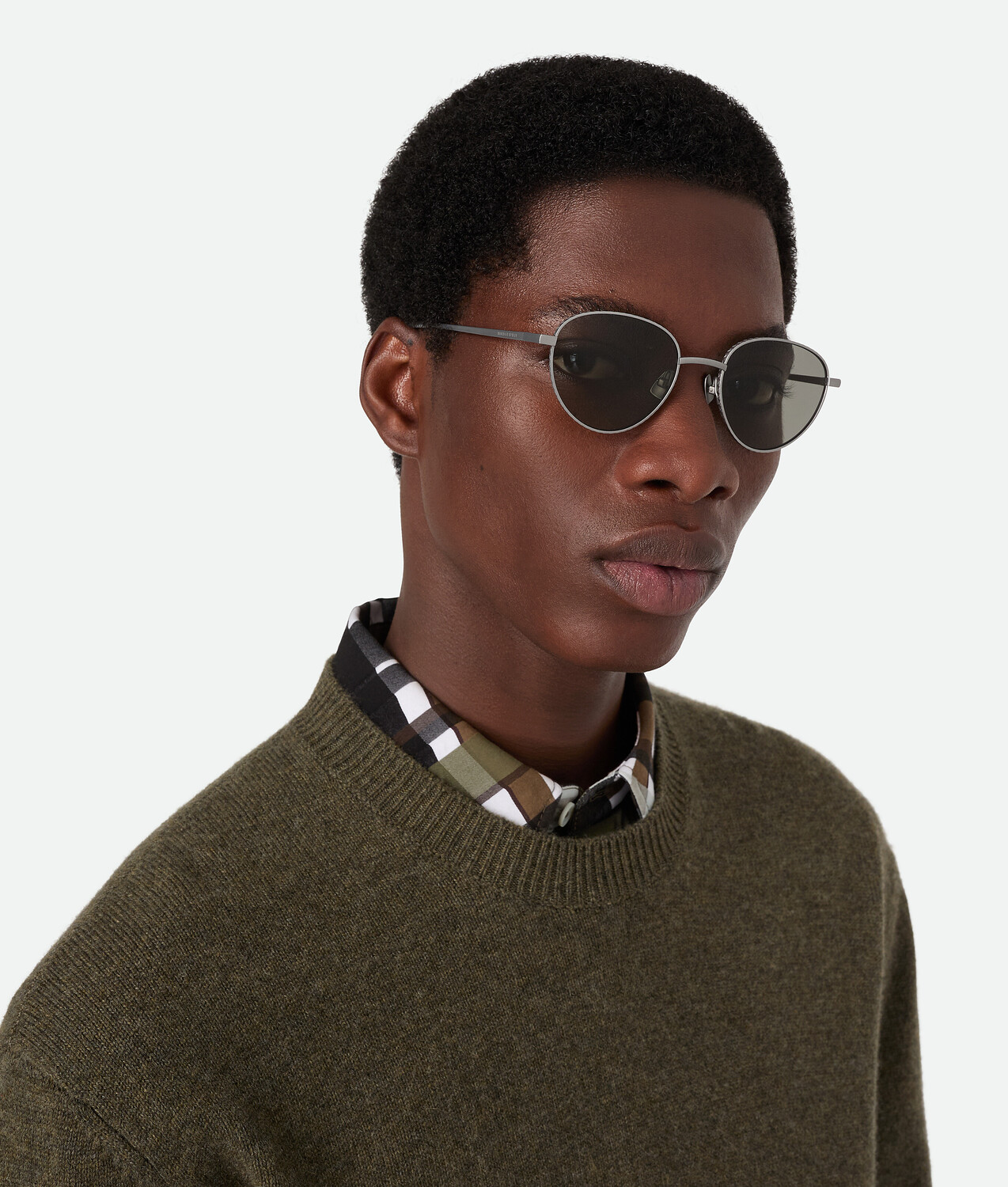 Intrecciato panthos sunglasses BOTTEGA VENETA, серебристый/серый — фото 2