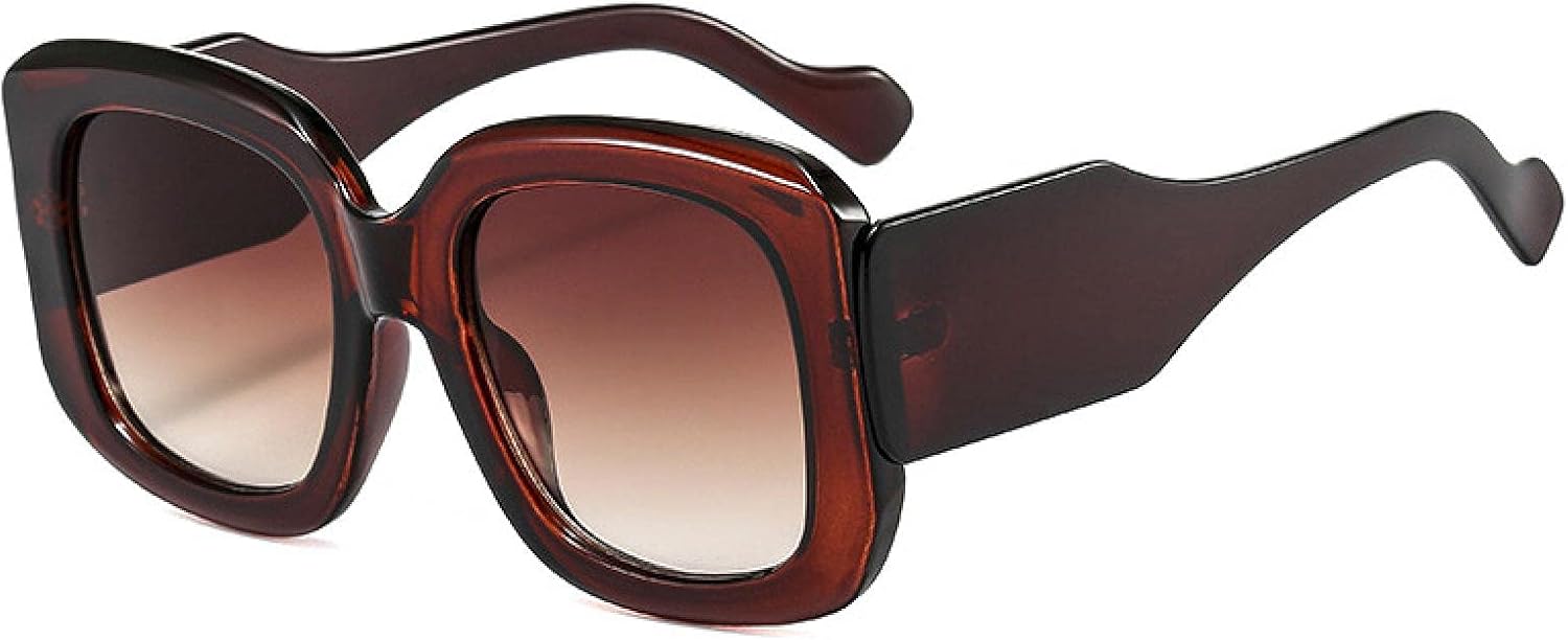 

Модные солнцезащитные очки большого размера для женщин, винтажные очки с градиентным переходом цвета для мужчин, трендовые зеленые и фиолетовые оттенки с защитой от УФ-излучения UV400 VVTWSSW, Tea Gradient