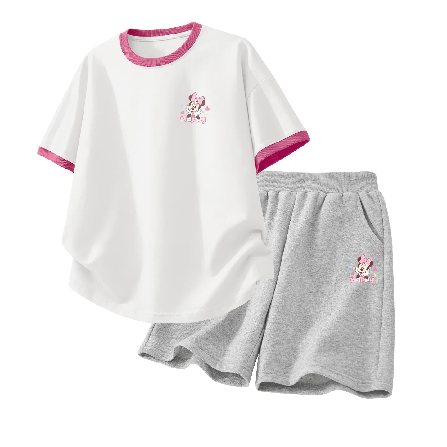 Детский спортивный костюм Casual Sportswear 2 Piece Set Disney, Di Color Heart Smile K White Red+Di Color Heart Smile K Gray